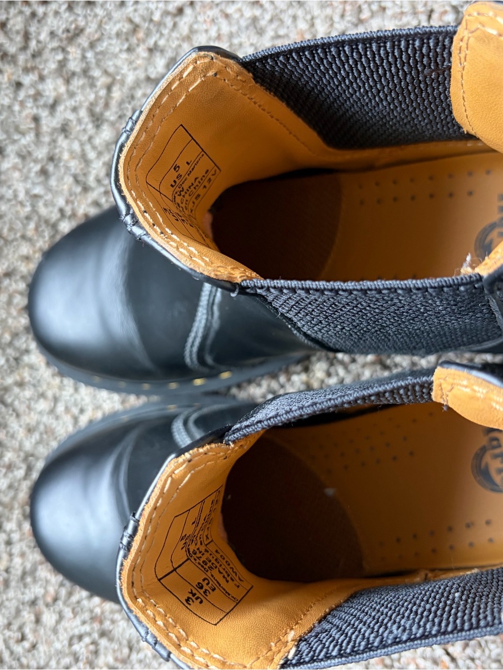 Dr. Martens Women’s Black Chelsea Boots with Yellow Stitching - Picture 6 of 6